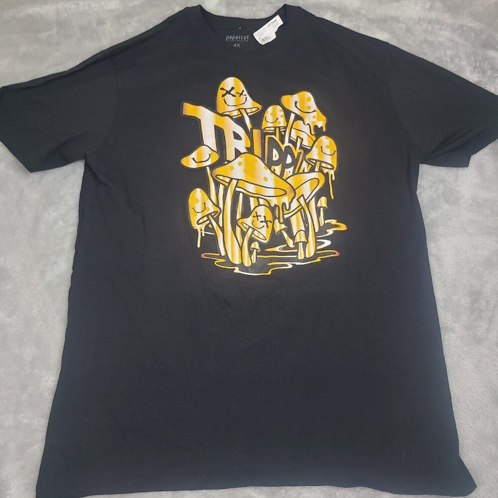 Papercut Collection Mens 4XL "TRIPPIN"  T-Shirt ‎ Black